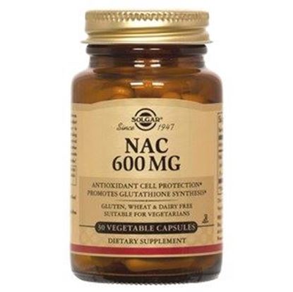 Picture of Solgar NAC (N-Acetyl-L-Cysteine) 600 mg Vegetable Capsule