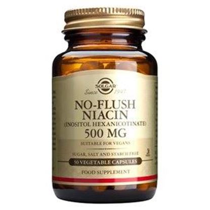 Picture of Solgar No-Flush Niacin 500 mg (Inositol Hexanicotinate) Vegetable Capsules