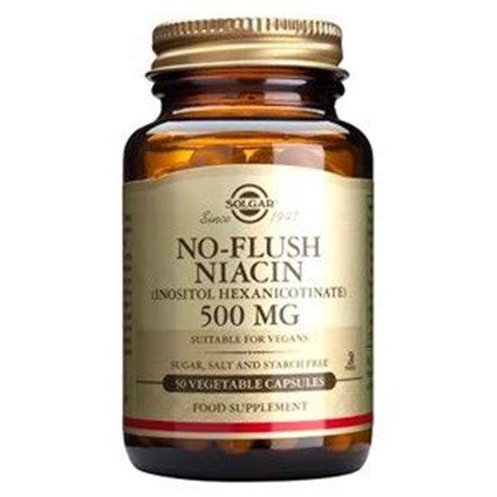 Picture of Solgar No-Flush Niacin 500 mg (Inositol Hexanicotinate) Vegetable Capsules