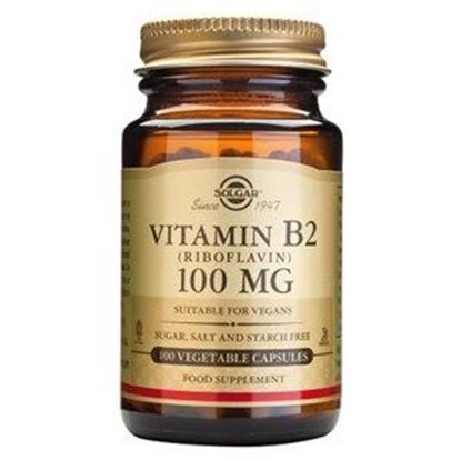 Picture of Solgar Vitamin B2 (Riboflavin) 100 mg Vegetable Capsules - 100