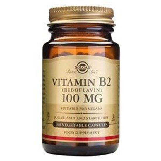 Picture of Solgar Vitamin B2 (Riboflavin) 100 mg Vegetable Capsules - 100