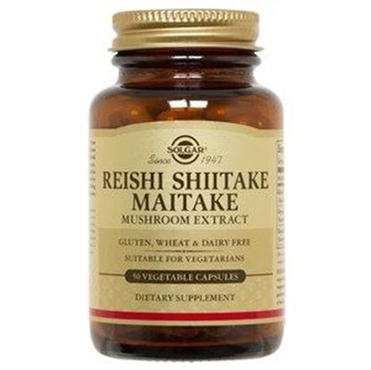 Picture of Solgar Reishi Shiitake Maitake Mushroom Extract Vegetable Capsules