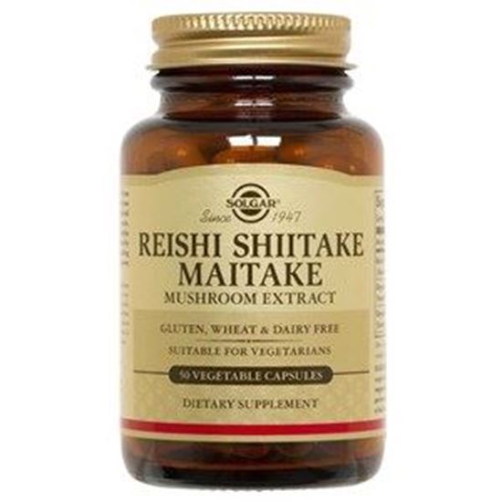 Picture of Solgar Reishi Shiitake Maitake Mushroom Extract Vegetable Capsules