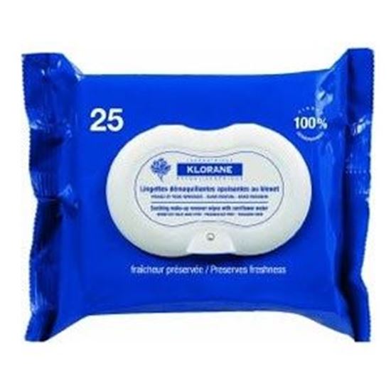 Picture of Klorane Soothing Eye Make-Up Remover Wipes 25's