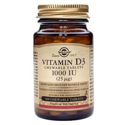 Picture of Solgar Vitamin D3 1000IU (25µg) Chewable Tablets
