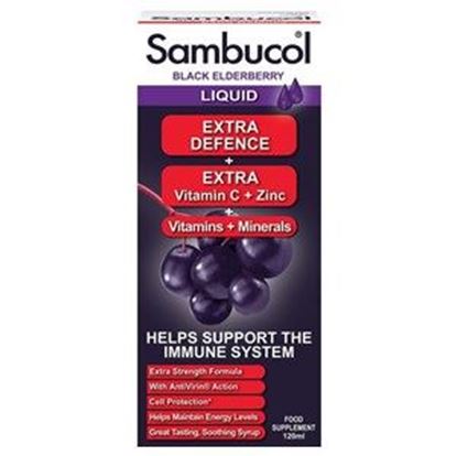 Picture of Sambucol Black Elderberry Extra Defence + Extra Vitamin C + Zinc Liquid