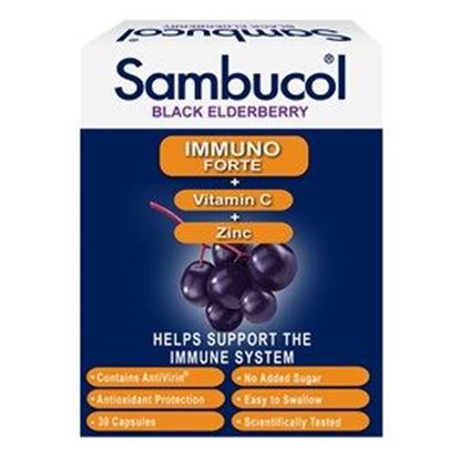Picture of Sambucol Black Elderberry Extract Immuno Forte + Vitamin C + Zinc Capsules