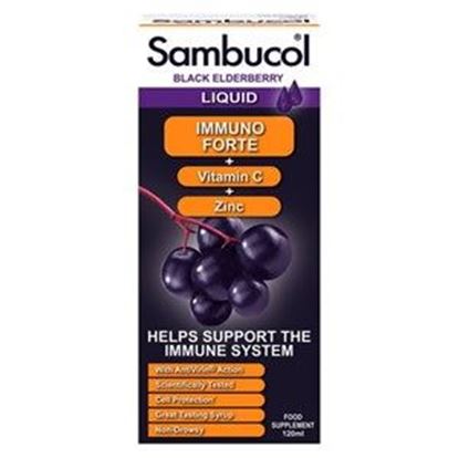 Picture of Sambucol Black Elderberry Extract Immuno Forte + Vitamin C + Zinc Liquid
