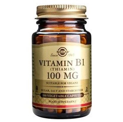 Picture of Solgar Vitamin B1 (Thiamin) 100 mg Vegetable Capsules - 100