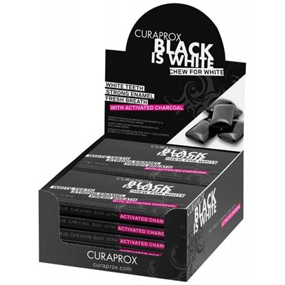 Picture of Curaprox Black Is White Carbon Chewing Gum - 12 pieces