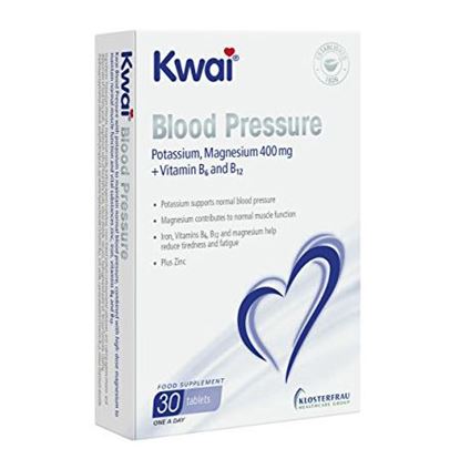Picture of Kwai Blood Pressure Potassium, Magnesium 400mg + Vitamin B6 and B12 - 30 tablets