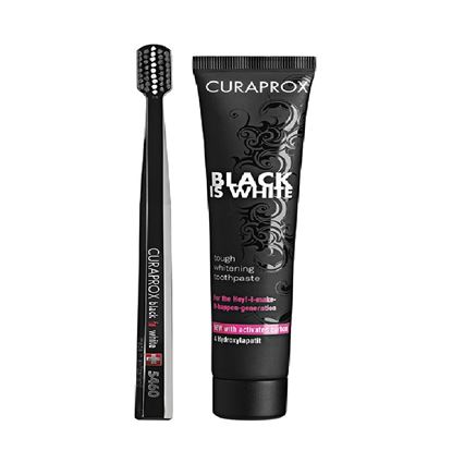 Picture of Curaprox Black is White Whitening Toothpaste & Brush