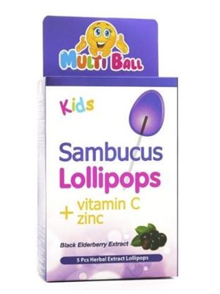 Picture of Multi Ball Kids Sambucus Lollipops + vitamin c & zinc 