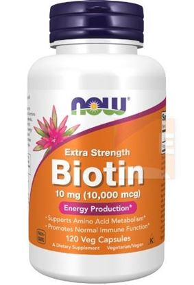 Picture of Now Extra Strength Biotin 10mg (10,000mcg) 