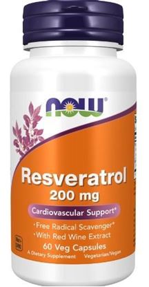 Picture of Now Resveratrol 200mg 60 Veg Capsules